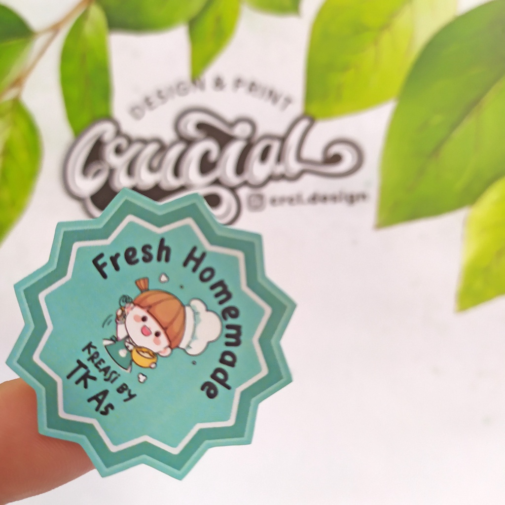 

Stiker Custom Label Kemasan Makanan Print & Cut Langsung Tempel