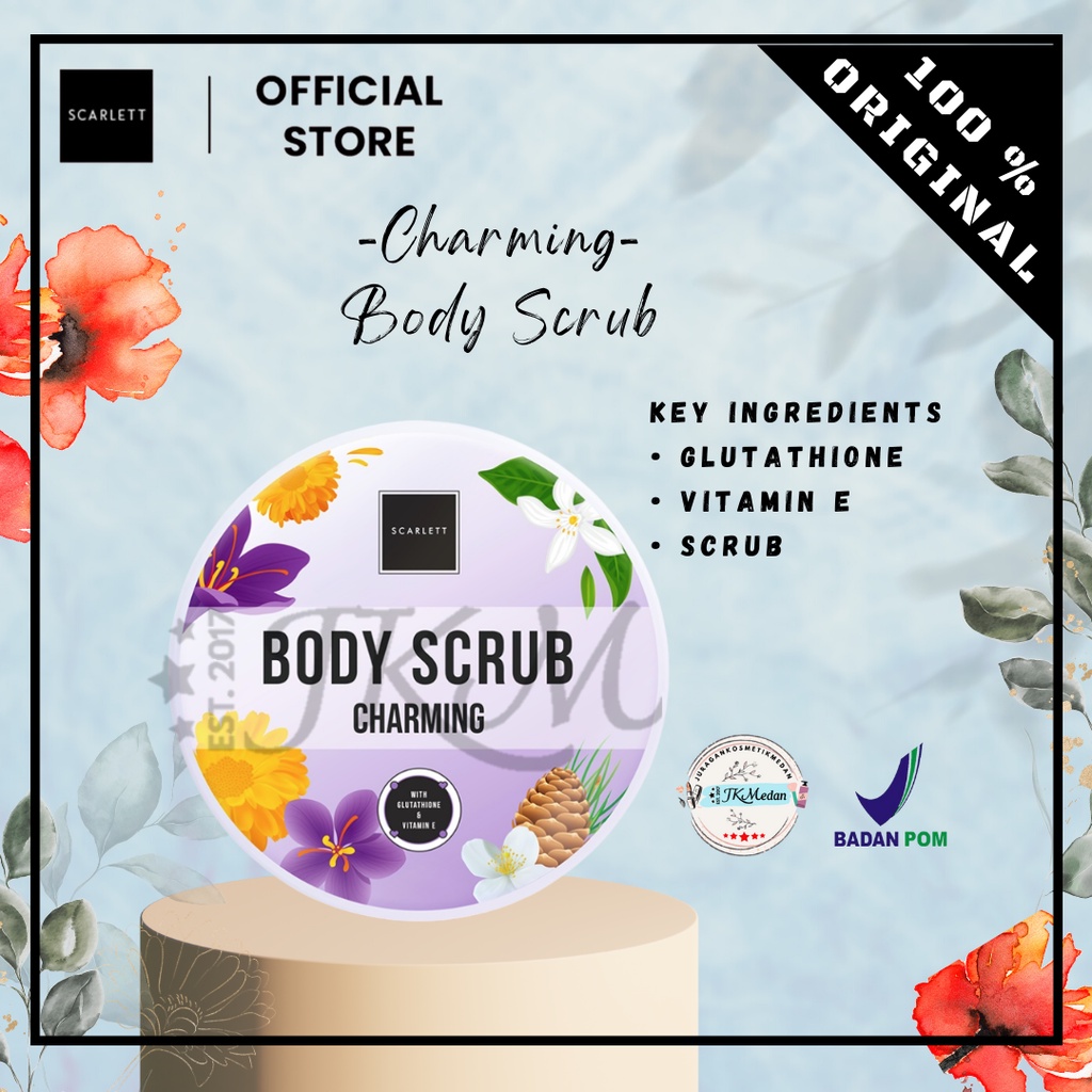 SCARLETT WHITENING BODY SCRUB CHARMING LULUR CHARMING SCARLET