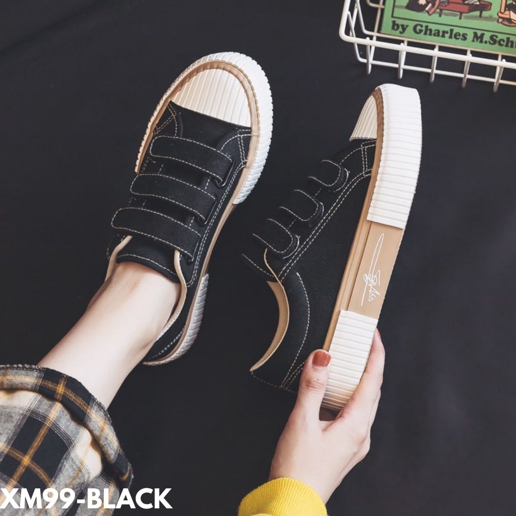 SEPATU SNEAKERS WANITA KEKINIAN PRAKTIS TANPA TALI GAYA GLOW UP BAHAN CANVAS IMPORT M99