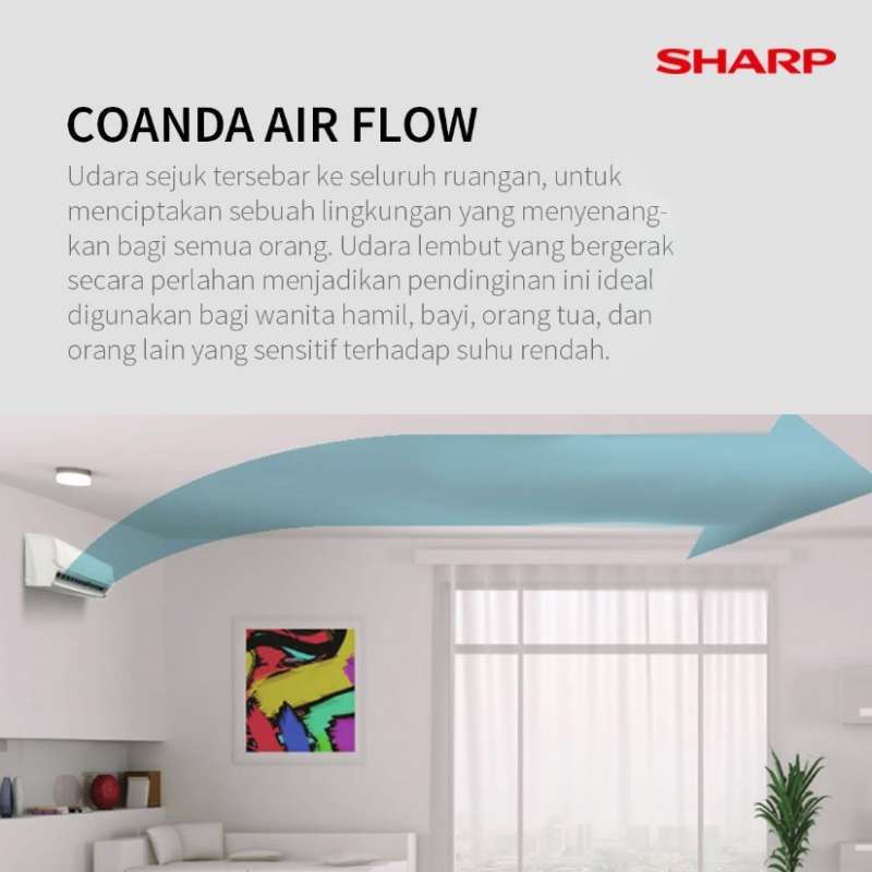 SHARP AC 1/2 PK 0.5PK Standard 344W AH-A5ZCYN 05ZCYN R32 0.5 PK GARANSI 10 TAHUN 5ZCYN