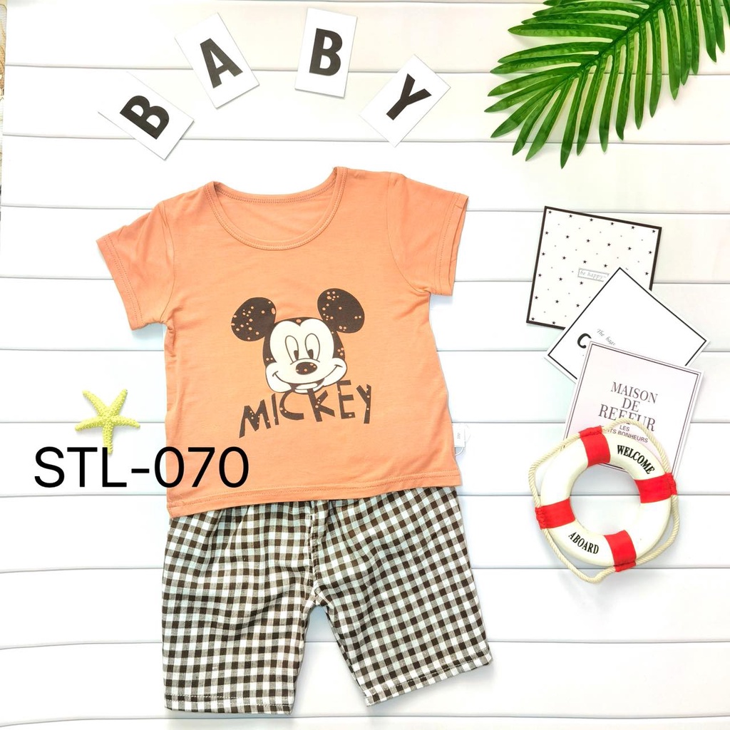 Baju Set ANAK 2-4Tahun 100%Cotton-Setelan Anak Lengan Pendek-Breathable Dan Tidak Panas