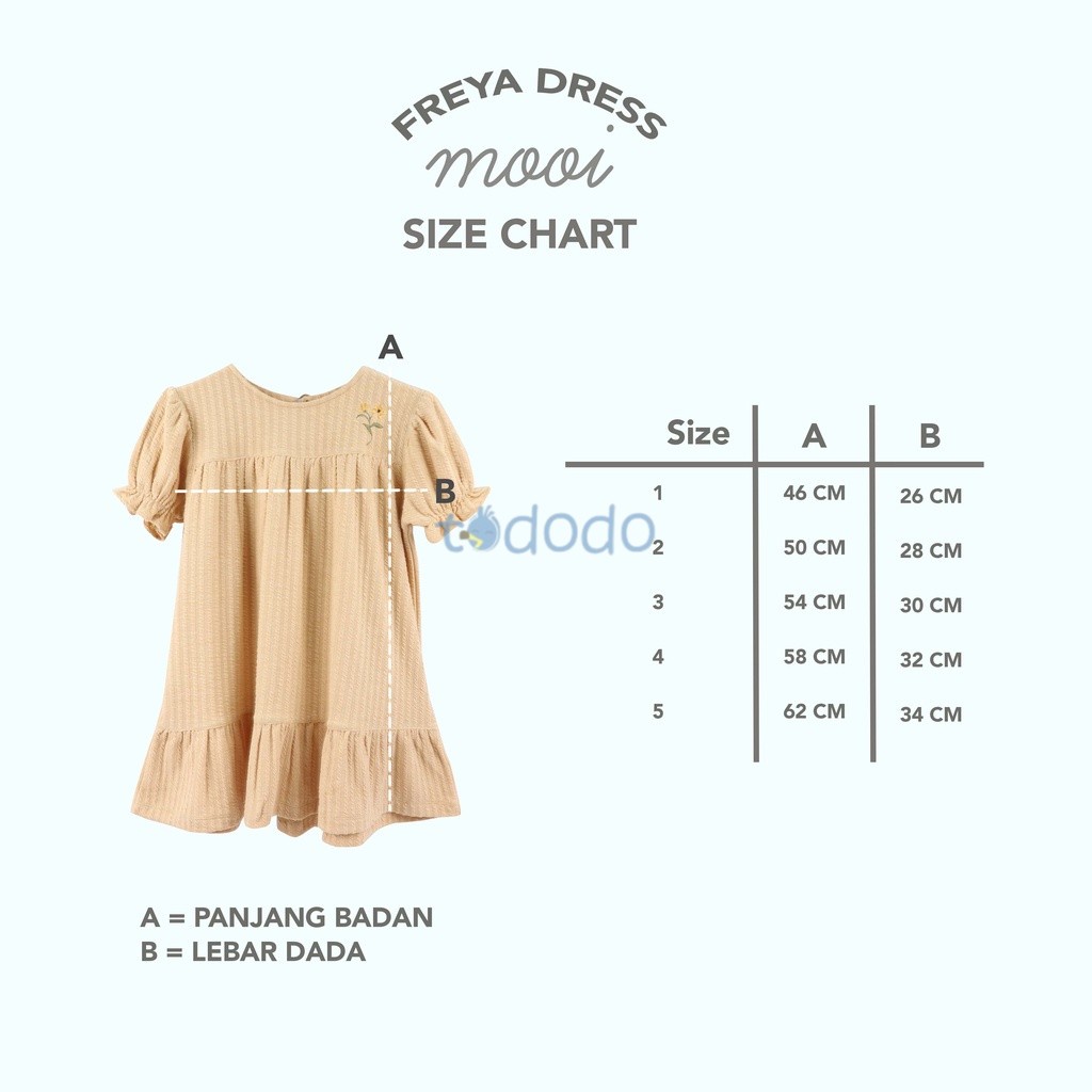 Baju Bayi Dress Anak Perempuan Mooi Freya Dress 1-5 Tahun