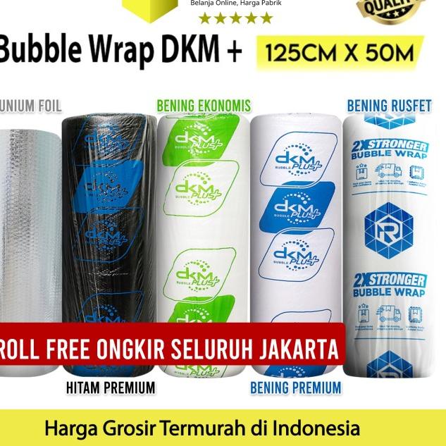 

Plastik BubbleWrap 125cm x 50m DKM PLUS PREMIUM Bubble Wrap ROLL - Hijau Bening