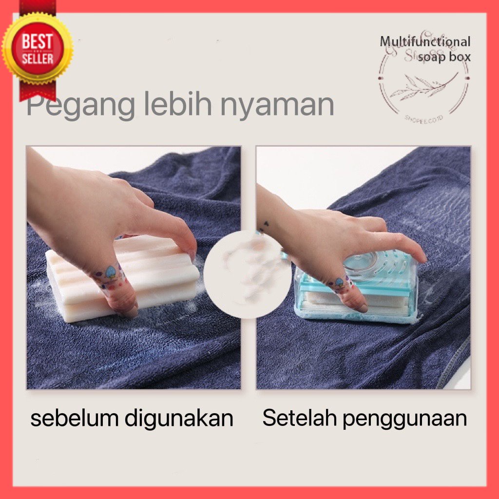 GOS -C114-  Tempat Sabun Batang /  Kotak Sabun Multifungsi 2in1