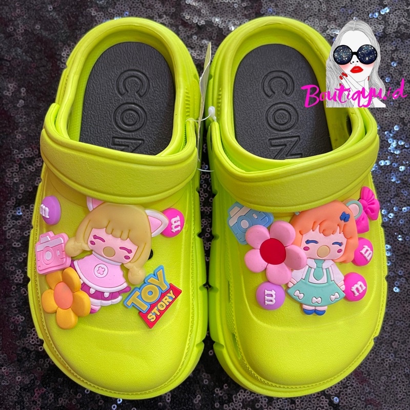 sandal baim anak dan dewasbarbie hijau neon / sandal hijau stabilo / sandal baim anak / sandak baim 