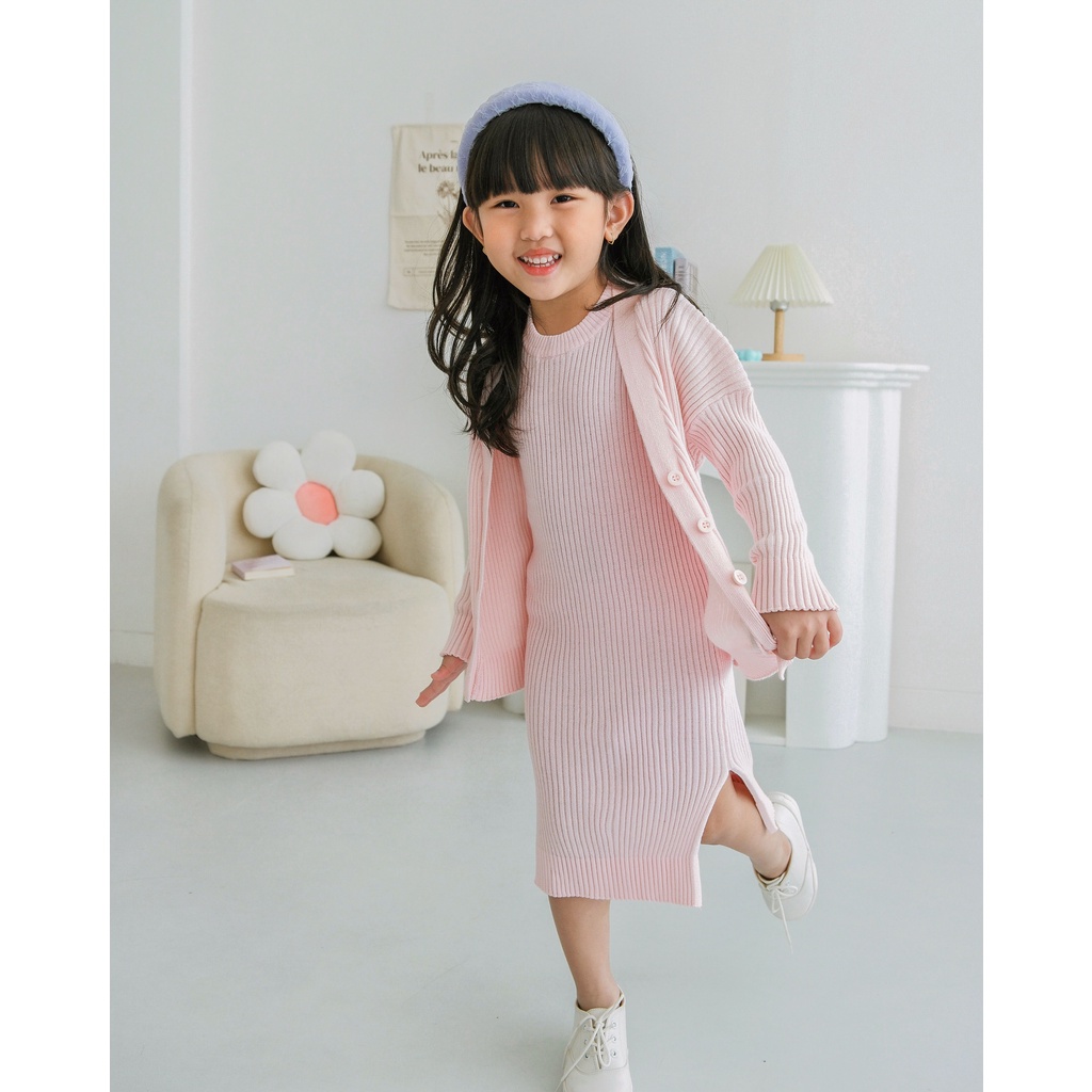 SESILE KNIT SET | Setelan rajut anak | kardigan rajut anak | dress rajut anak perempuan | baju rajut katun anak