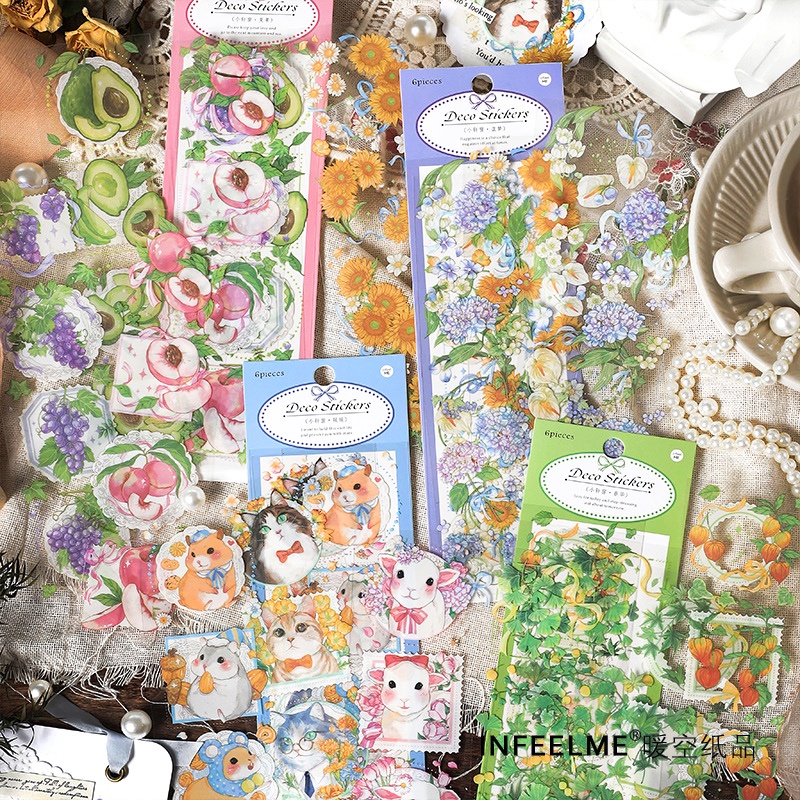 

Stiker Dekorasi Floral Style Illustration Diary Deco Stickers