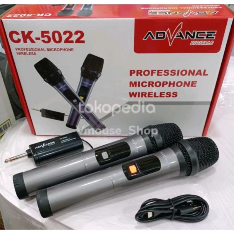 MIC ADVANCE CK 5022 WIRELESS DOUBLE - MIC WIRELESS DOUBLE ADVANCE - MIK TANPA KABEL MURAH - MIK MURA