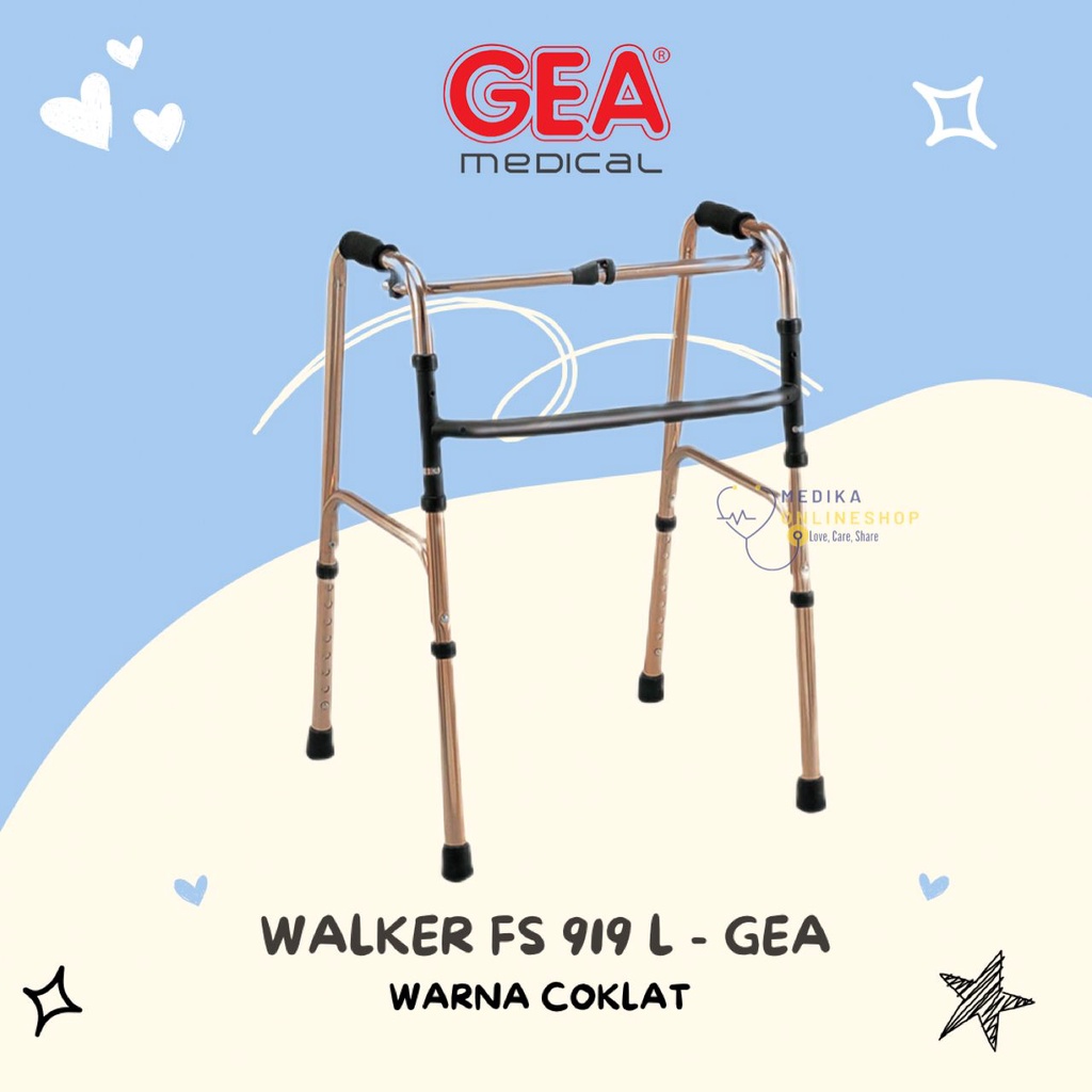 Alat Bantu Jalan / Walker Coklat FS919L / FS 919 L GEA Walker FS 919L