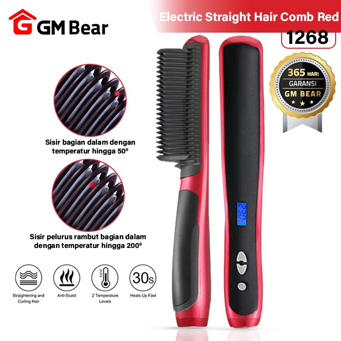 GM Bear Catokan Sisir Pelurus Rambut 1268 - Vlasy Electric Hair Straightener