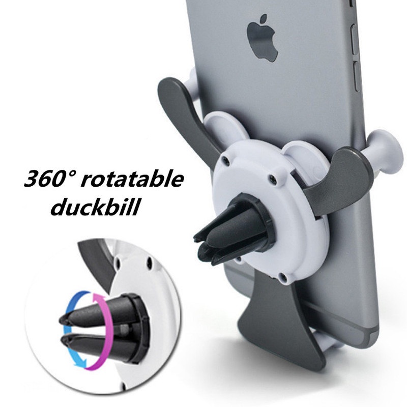 Braket Stand Holder Smartphone Universal Model Klip on Motif Panda Untuk Vent Ac Mobil iPhone