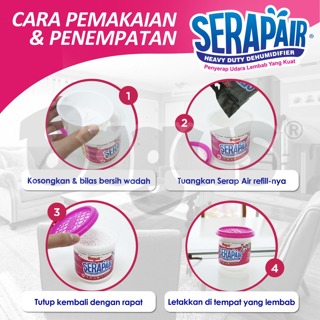 Ktmstore Bagus Serapair Refillable Box 450 ml serap air Round Perfume W-20409