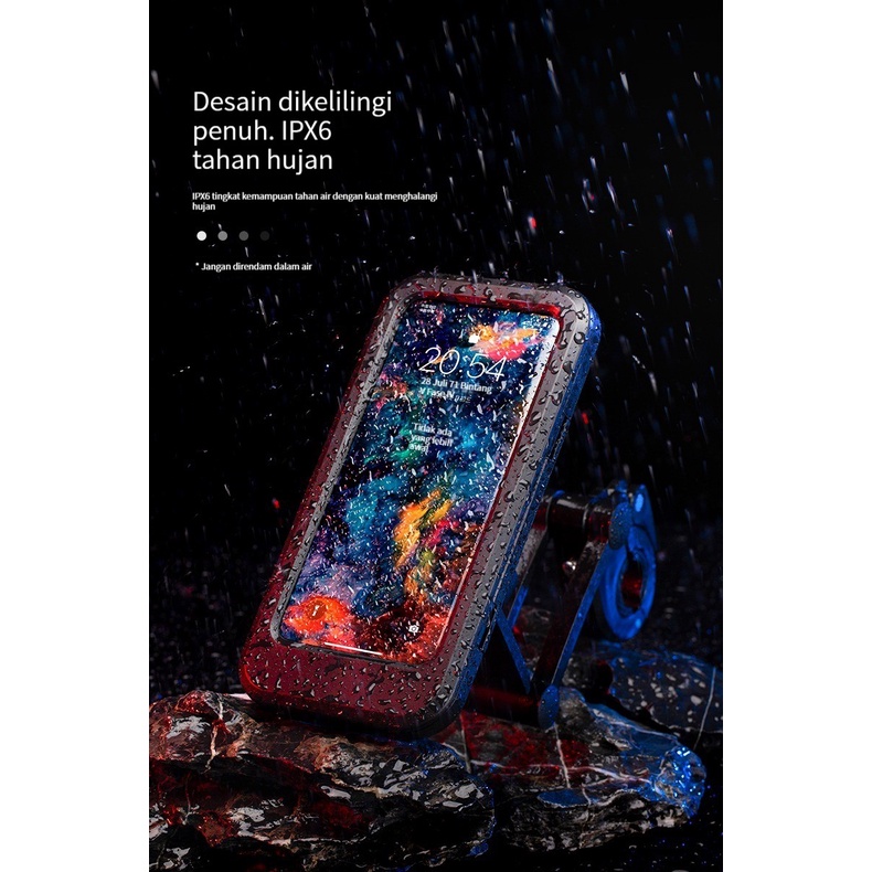 (Stok tersedia, dikirim dari Jakarta) Dudukan ponsel mobil listrik, baterai sepeda, sepeda motor, penutup tahan air, braket navigasi tetap