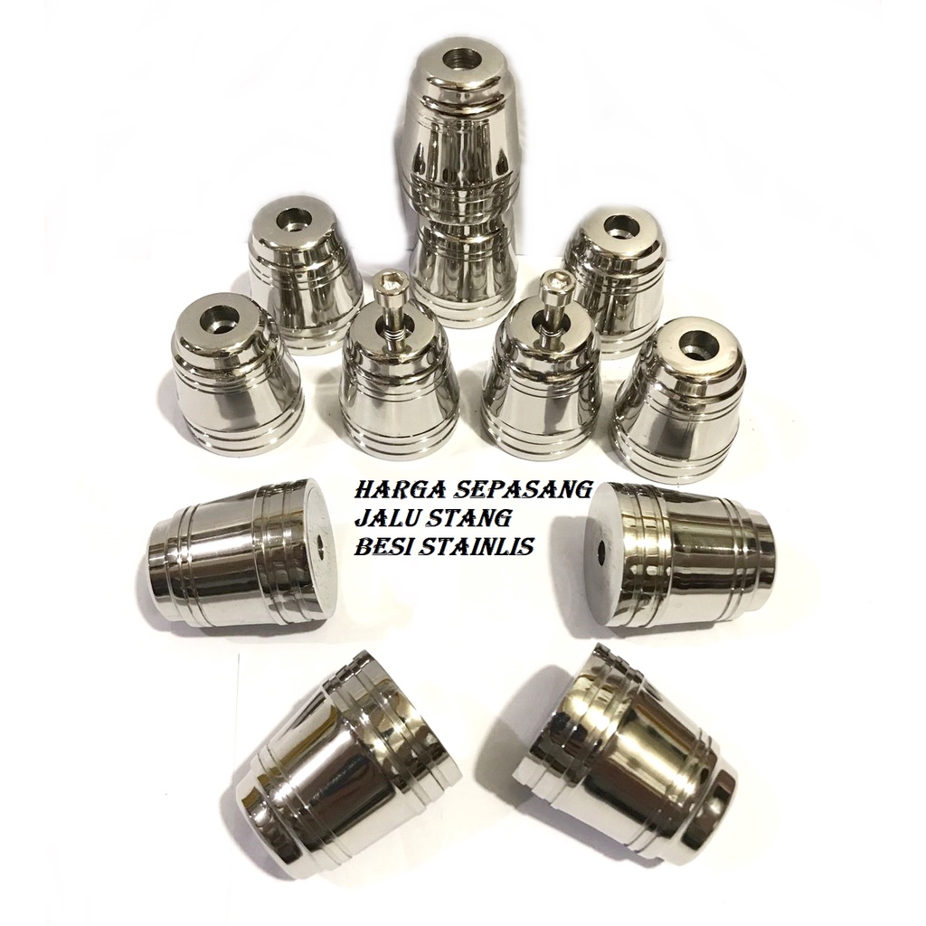 JALU STANG STAINLIS NINJA KROM ISI 2PC JALU STANG BESI STAINLIS PADAT UNIVERSAL ALL MOTOR JALU STANG STAINLIS  JALU STANG PCX HARGA SEPASANG