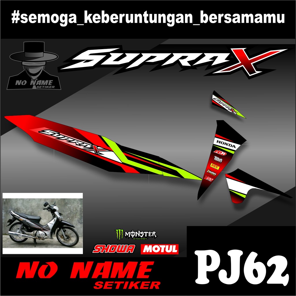 Striping Supra 100(pj62) / Supra X / Supra Fit Lama Variasi Sticker Stiker Skotlet Motor