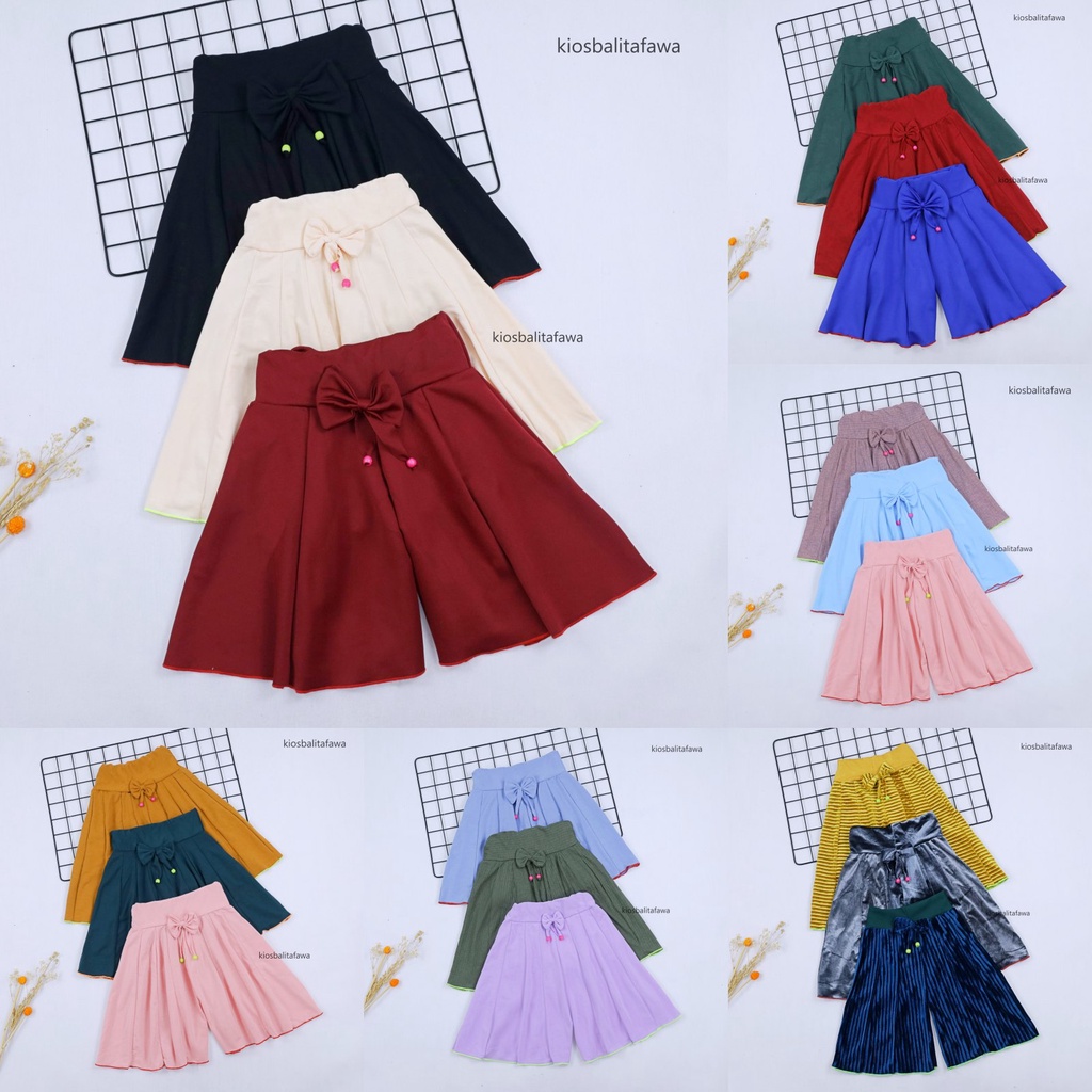 Rok Celana Polos Uk 6-7 Tahun / Bawahan Anak Perempuan Murah Model Rok Celana Cewek Grosir Adem