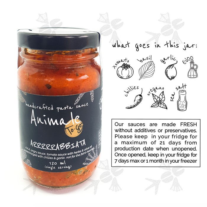 

ANIMALE ARRRRRABBIATA SPICY MARINARA SAUCE 120GR ARRABBIATA PASTA