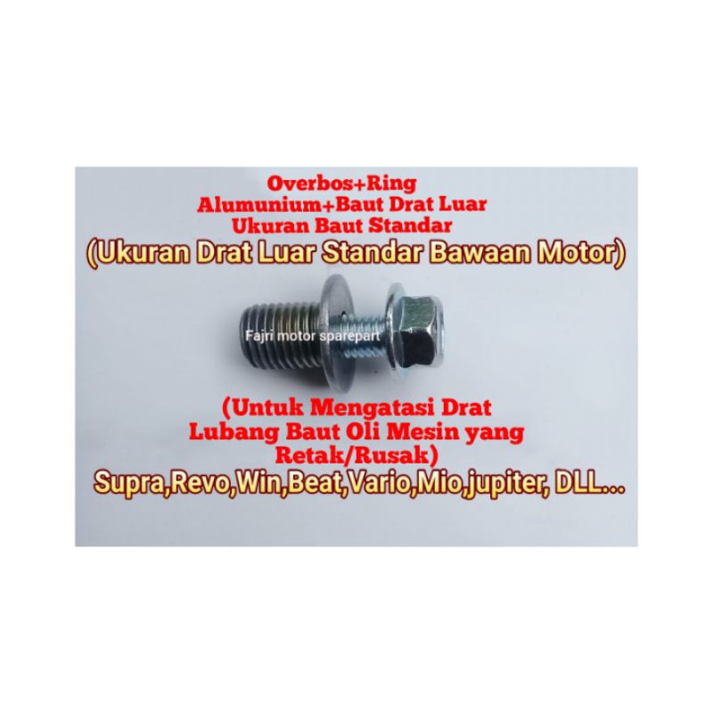 Drat Sok Overboss Lubang Oli Drat Luar Ukuran Baut Standar Bawaan Motor