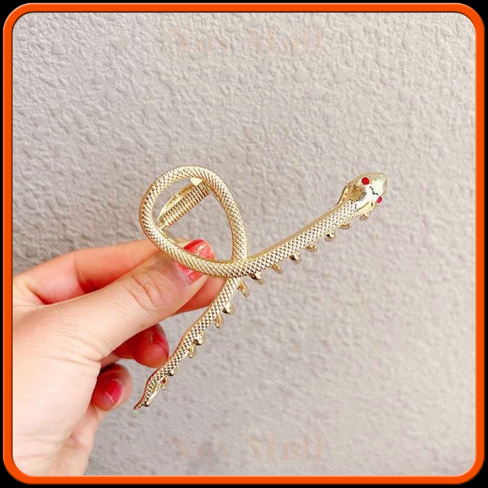 Jepitan Rambut Snake Grab Shark Metal Hair Clip -BY091