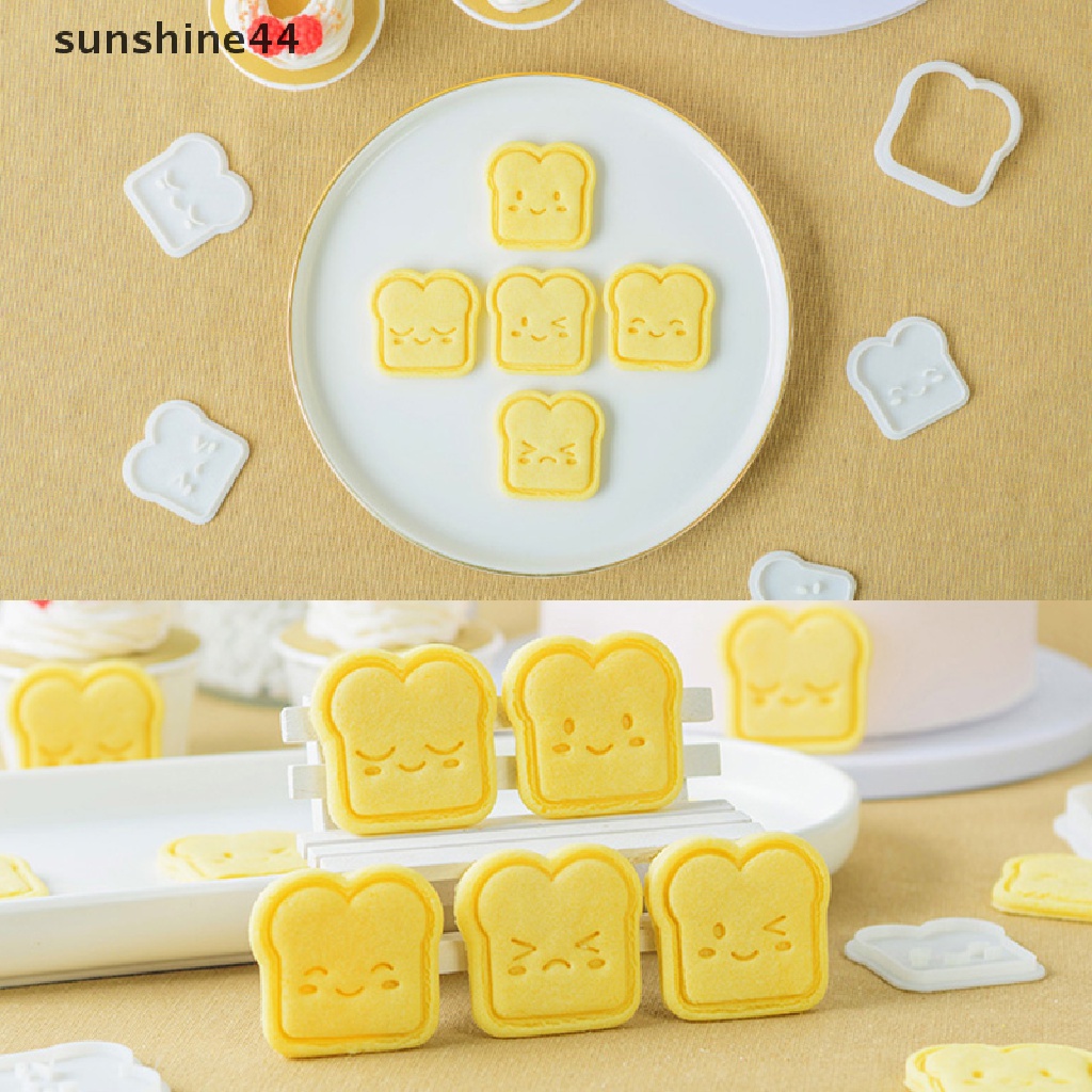 Sunshine Cetakan Biskuit / Roti Panggang / Sandwich / Kue Kering / Gula Bentuk Smiley Bahan Plastik Tebal