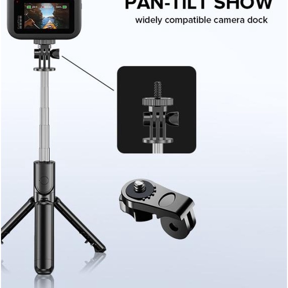 INBEX S03S Tongsis Bluetooth Led Selfie Stick Remote Bright Tripod+bag