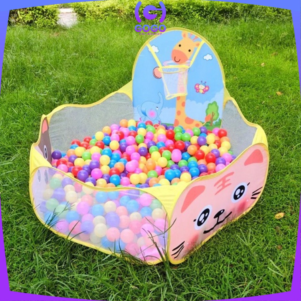 GOGO-M7 Mainan Kolam Mandi Bola 1.2m Tenda Keranjang Mandi Bola Anak + Ring Basket Hadiah Ulang Tahun