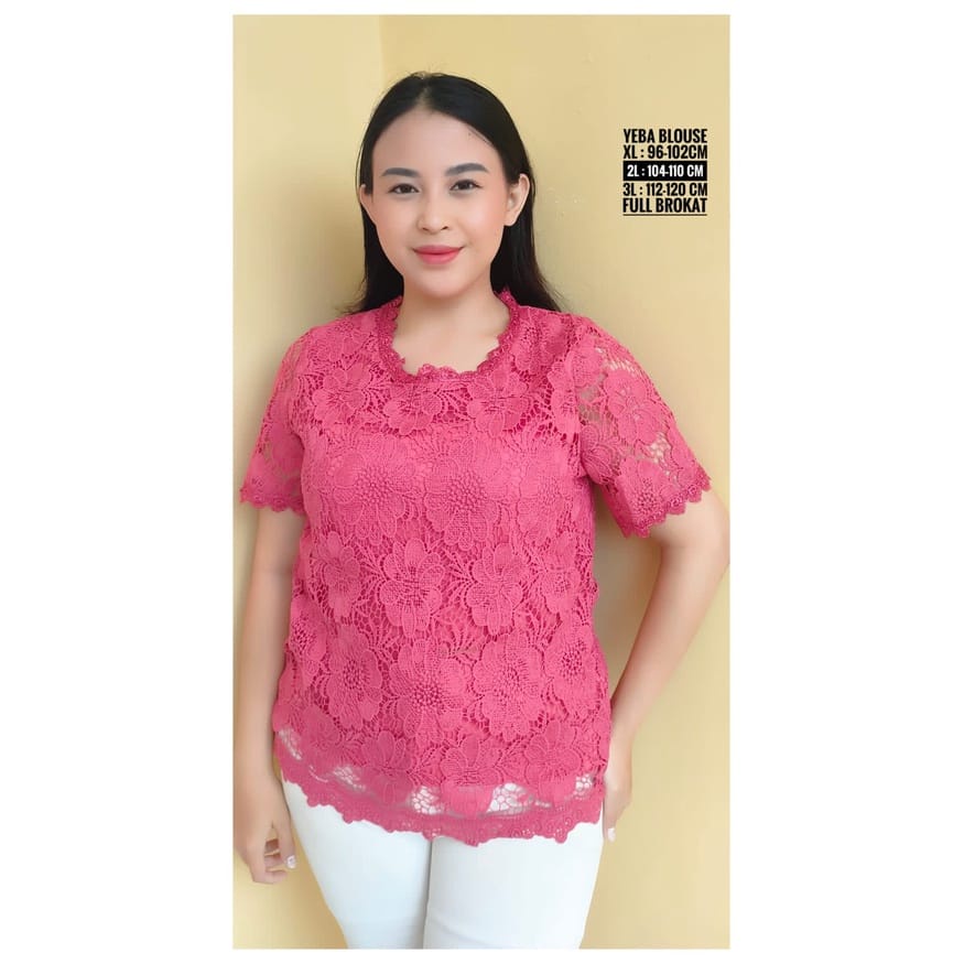 D Yeba blouse brukat / baju atasan wanita brukat import terbaru jumbo