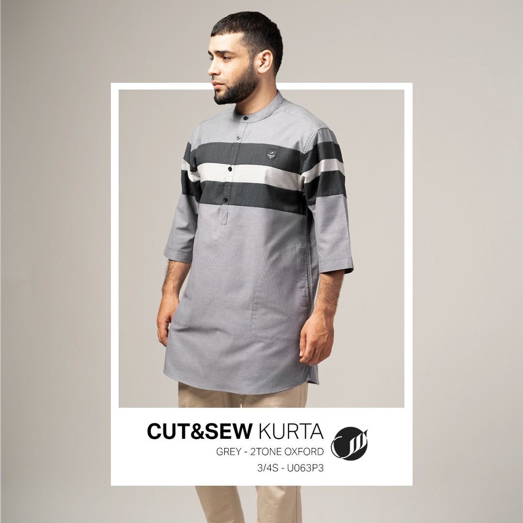 SAMASE Kurta Cut & Sew U063P Lengan 3/4 Baju Koko Kurta Pakaian Muslim Laki Laki Dewasa Terbaru Sama