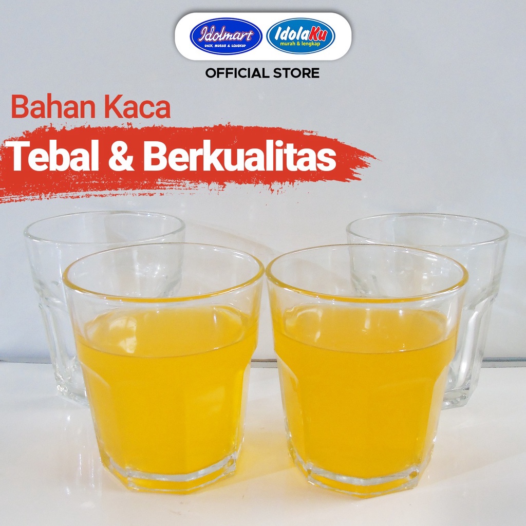 IDOLMART Kimglass Glass Cup Cartagena 335 ml x 4 pcs Gelas Kaca Cartagena TS-1276- Surabaya