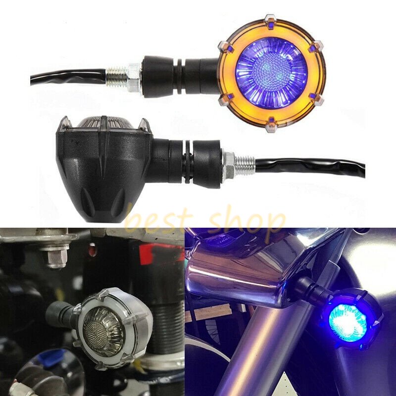 2 Pcs Lampu Sein LED Bentuk Bulat Untuk Modifikasi Motor