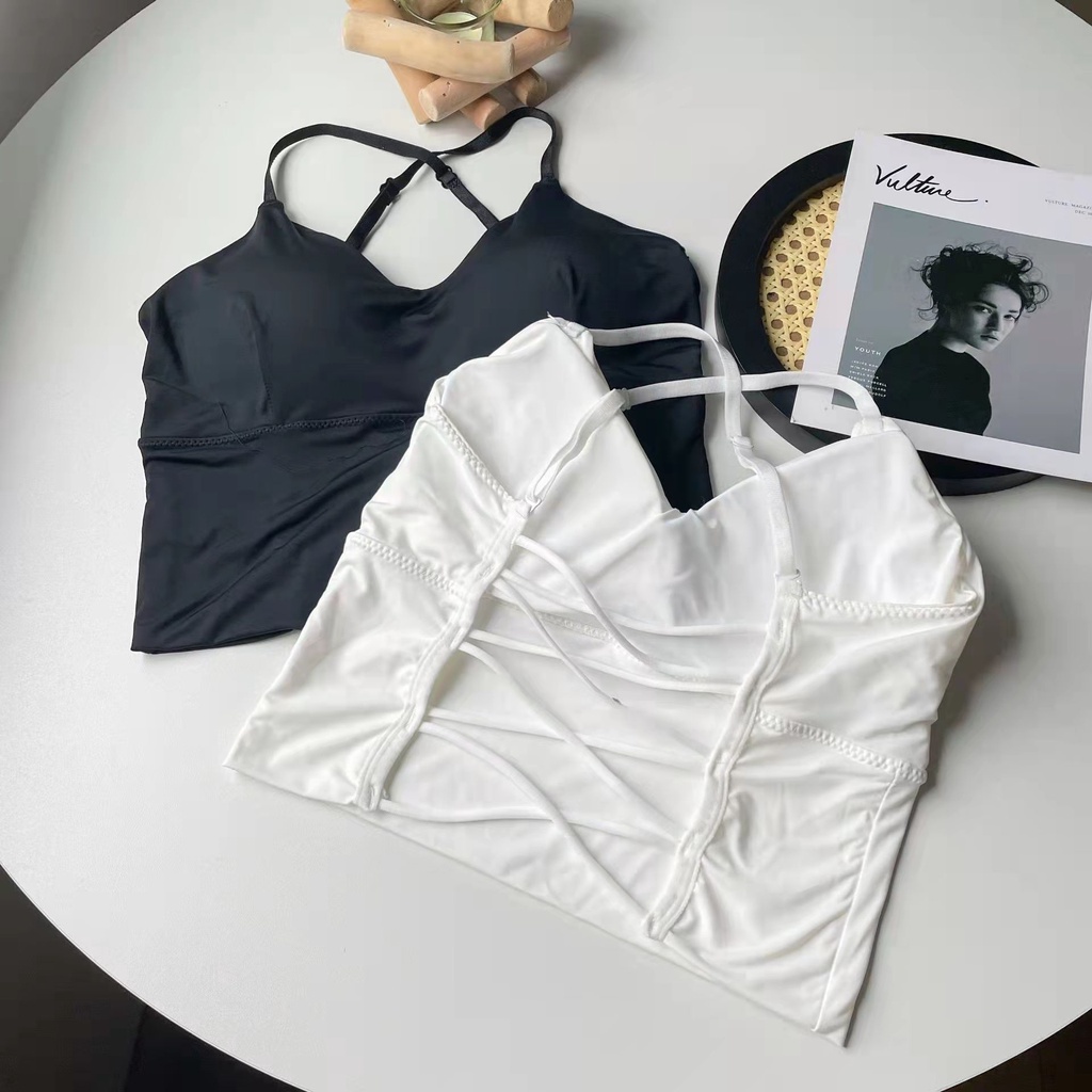 Miss H ~ 219 Tanktop Bra Fashion Tanktop Wanita Punggung Terbuka dengan Tali Import Atasan Seksi