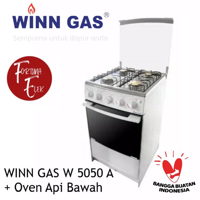 Winn Gas W 5050 - Kompor Gas Free Standing 4 Tungku + Oven Api Bawah