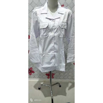 SERAGAM BAJU DINAS PDH STANDART S.K.LENGAN TANPA KANCING KRAH REBAH BAHAN NAGATA BODY CEWEK