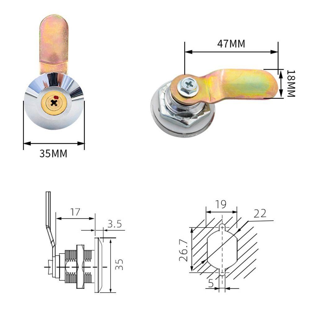 Top Cabinet Cam Lock Zinc Alloy Power Distribution Box Motorhome Kunci Kabinet Listrik