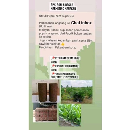 pupuk Sawit NPK Super + Te (Pekanbaru)