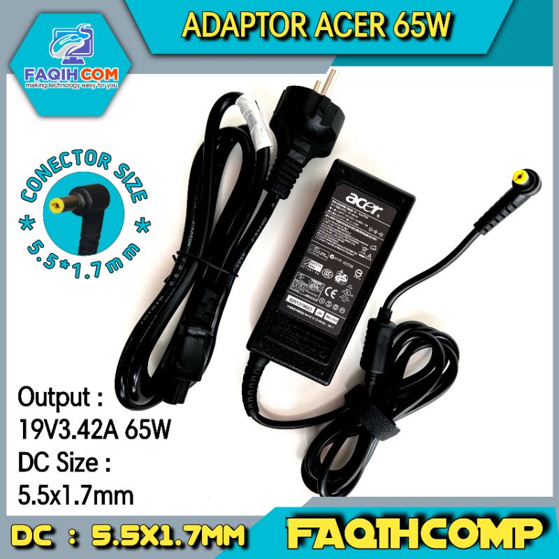 Adaptor Acer Aspire 2920 2930 4732 4736 4738 4739 4750 4740 4741 4710 E1-421 E1-431 E1-451 E1-471 19V 3.42A 65W