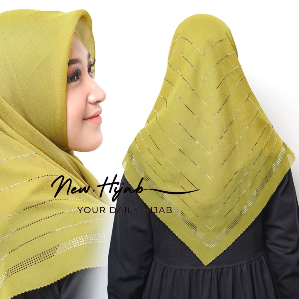 JILBAB SEGI EMPAT MOTE SWAROVSKI / SEGIEMPAT PAYET SWAROVSKI / KERUDUNG SWAROVSKI MOTE