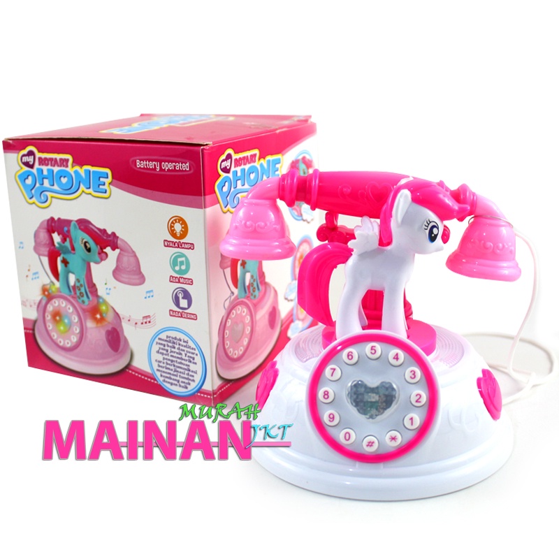 MAINANKEI MAINAN ANAK MURAH TELEPHONE KUDA PONY YD3 MUSIK ROTARY PHONE MAINAN ANAK