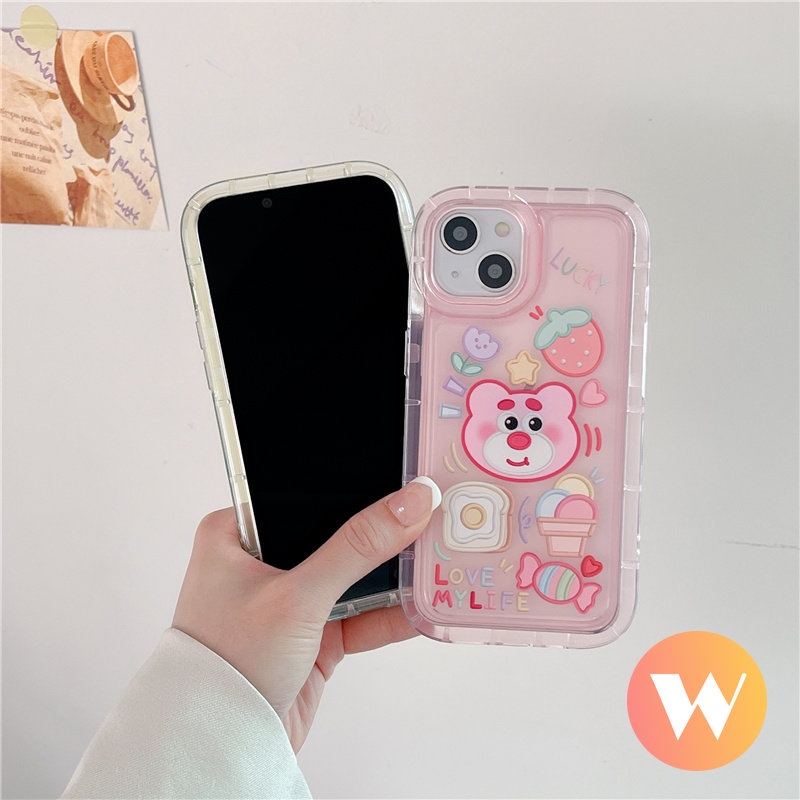 Soft Case Tpu Shockproof Motif Kartun Permen Strawberry Untuk iPhone 11 Pro Max 7Plus 6Plus 8Plus X XR XS Max 14 11 12 13 Pro Max