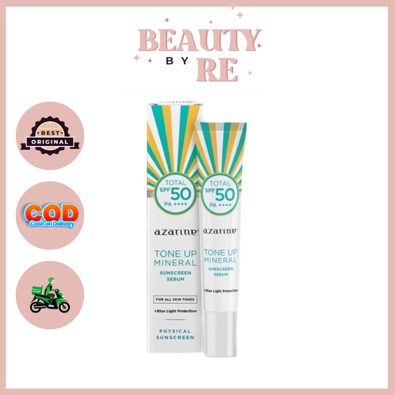 BEAUTYBYRE - Azarine Tone Up Mineral Sunscreen Serum with Blue Light Protection BPOM
