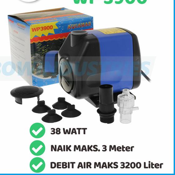 Pompa Air Celup Aquarium Aquascape Akuarium Kolam AQUAMAN WP 3900 38 W - AQUAMAN 3900