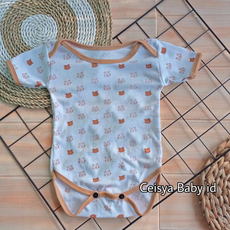 3 PCS Jumper Bayi Bodysuit Seri Coklat / Jumper Bayi Baru Lahir 0-3 Bulan