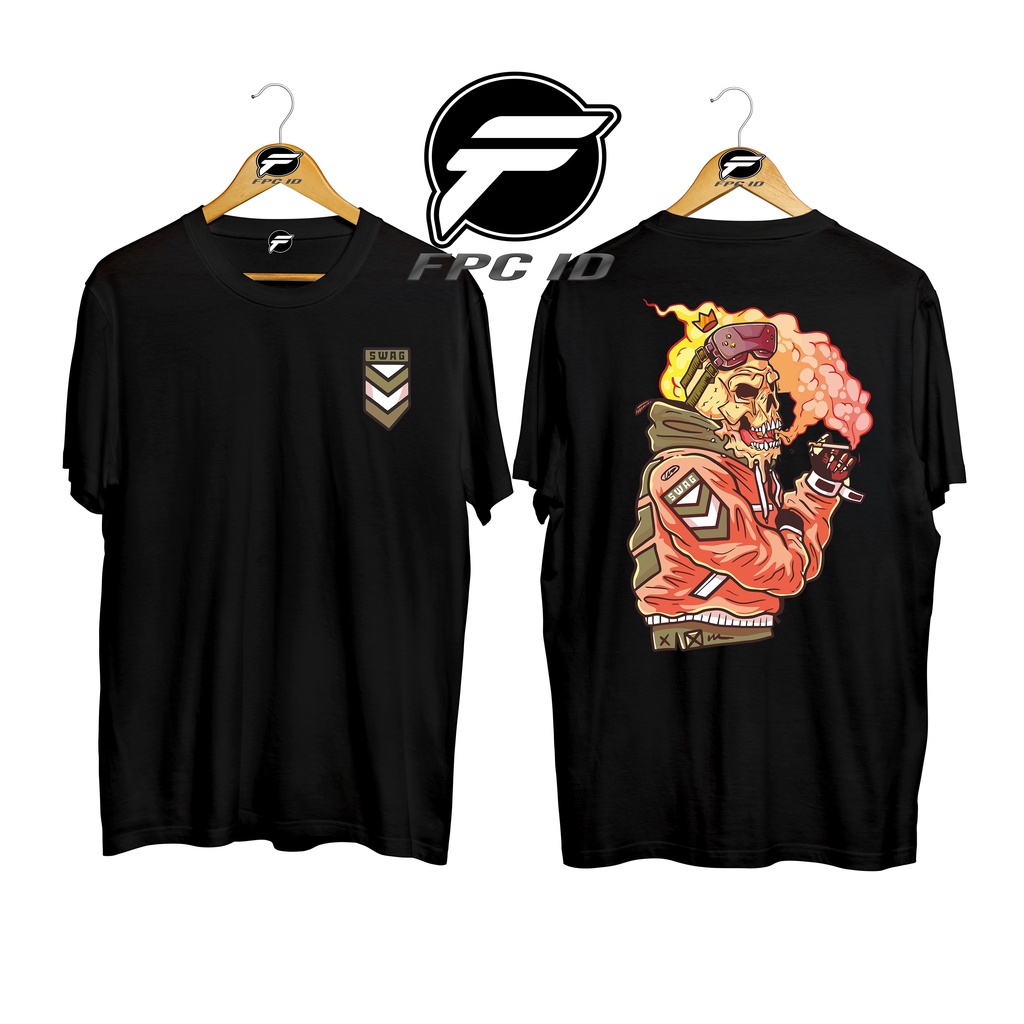 Kaos Anime Tengkorak Swag Cotton Combed 30s Baju Distro Pria Atasan Wanita Jumbo Pilihan Favorit Fpc Id