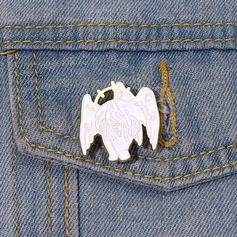 Bros Pin Enamel Kartun Mata Menyerap Air Untuk Aksesoris Tas Ransel / Pakaian Diy