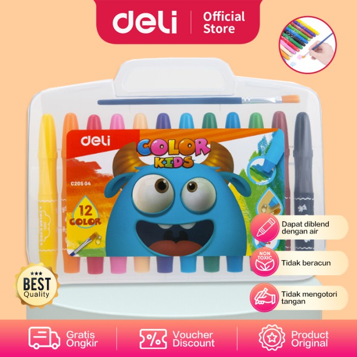 

Deli EC20504 Krayon-Color Kids Jumbo Smooth 12C