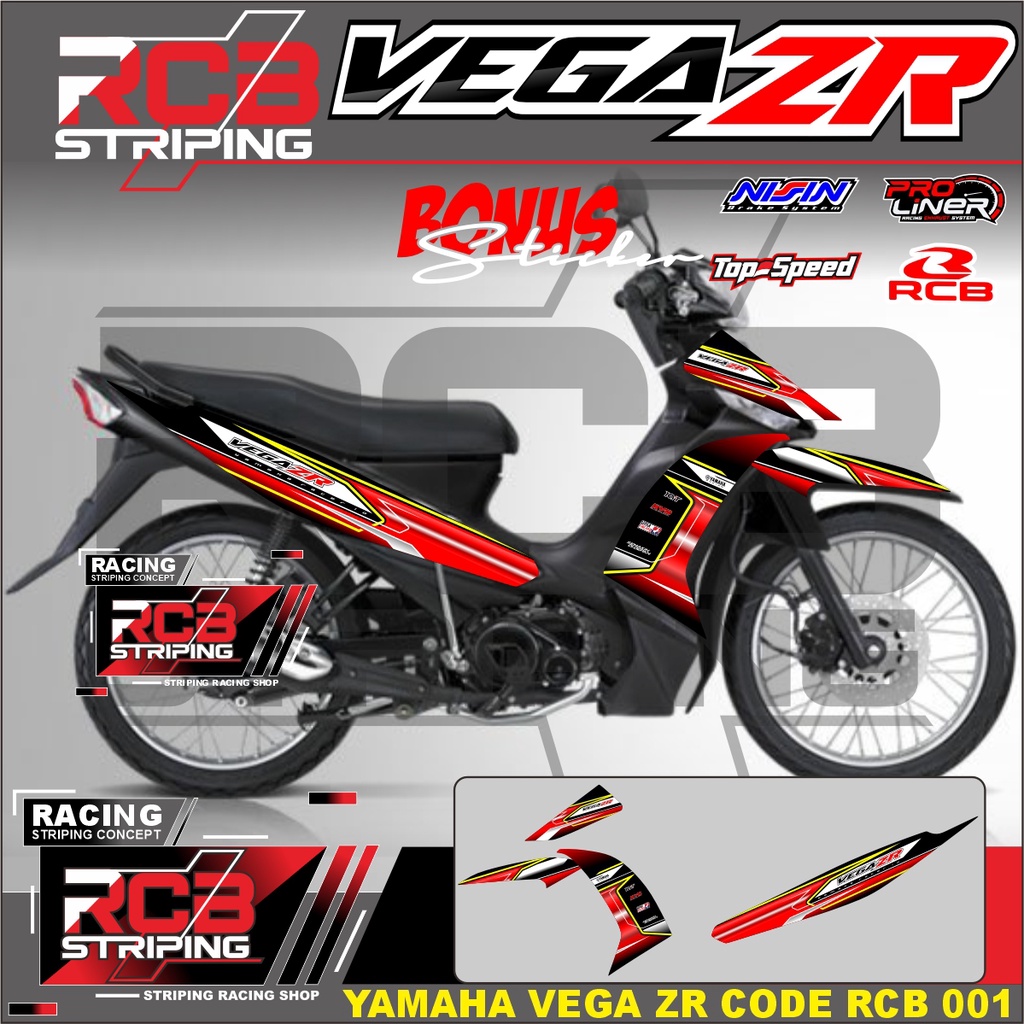 (COD) STIKER MOTOR VEGA ZR STICKER VEGA ZR STRIPING LIST MOTOR YAMAHA VEGA ZR RACING TERLARIS RCB001