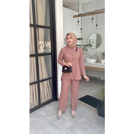 MEGA KNIT SETELAN CELANA BAGUS MURAH KEKINIAN BUSUI FRIENDLY ADA SIZE S M L XL