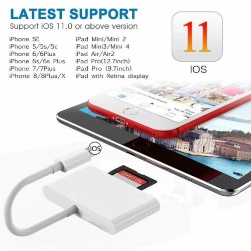 Lightning to 4 IN 1 (Card Reader SD, Micro SD, USB &amp; Lightning)