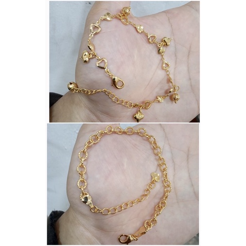 Gelang tangan xuping wanita berlapis emas uk18cm