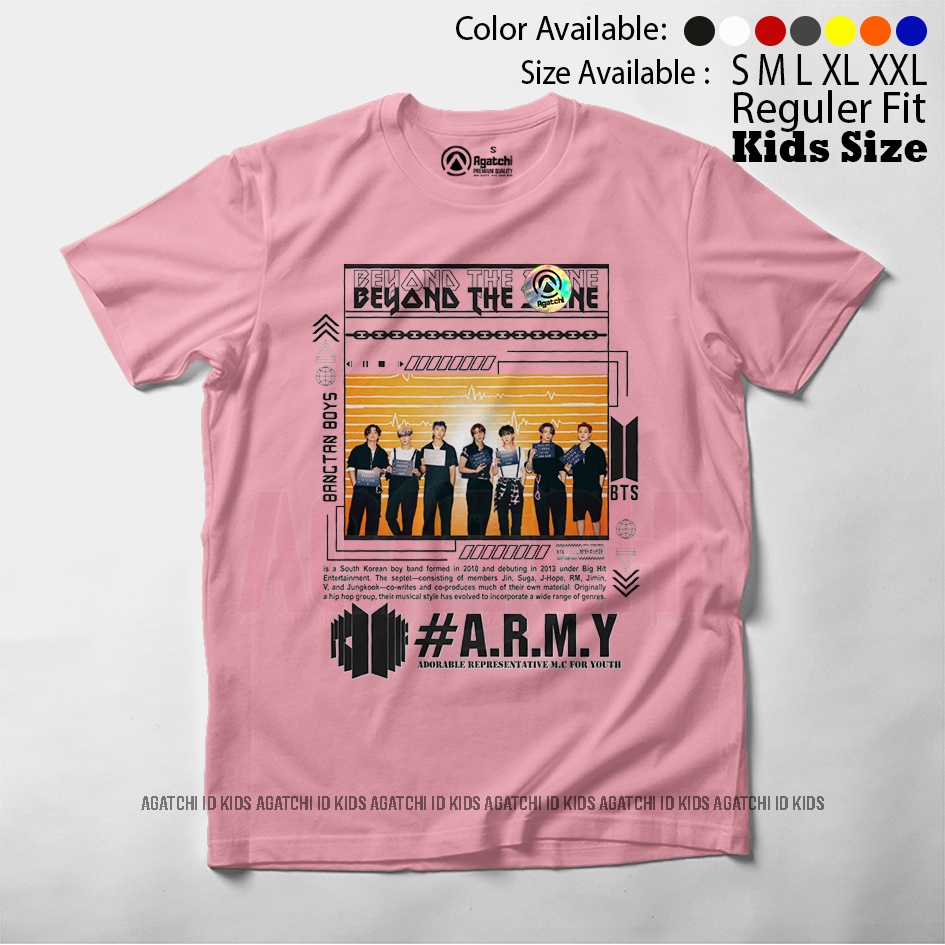 Baju Kaos Atasan Anak Perempuan Motif Personil Grup BTS / Bangtan Boys